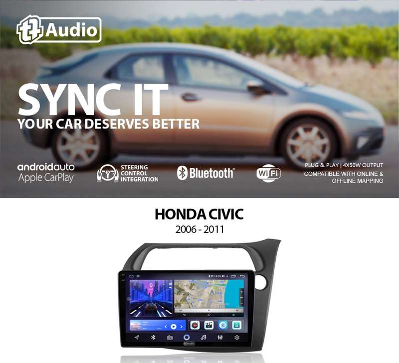 TT Audio 9" replacement radio for Honda Civic 2006-2011 (2K SCREEN)