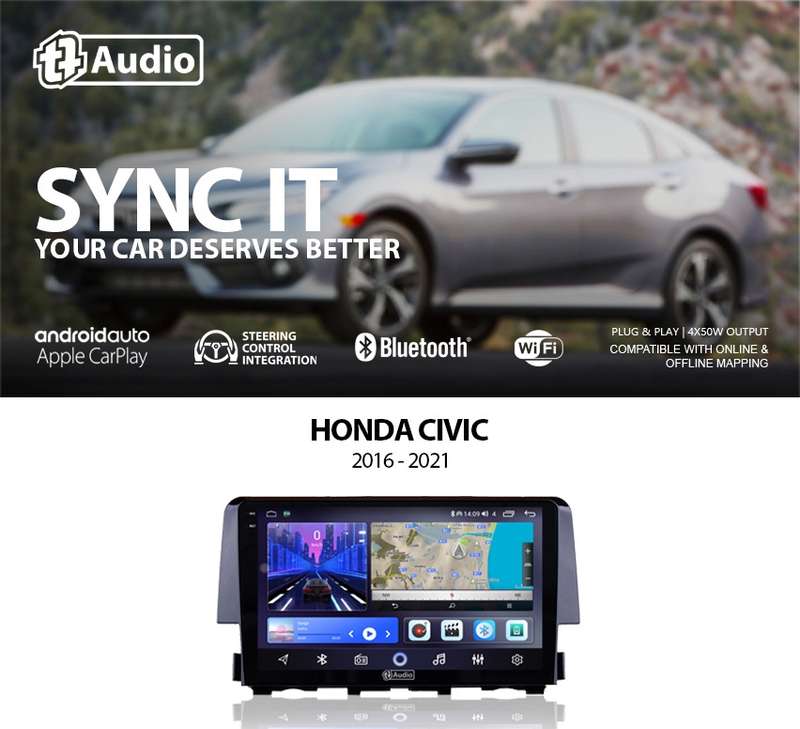 TT Audio 9" replacement radio for HONDA CIVIC 2016 - 2021 (2K SCREEN)