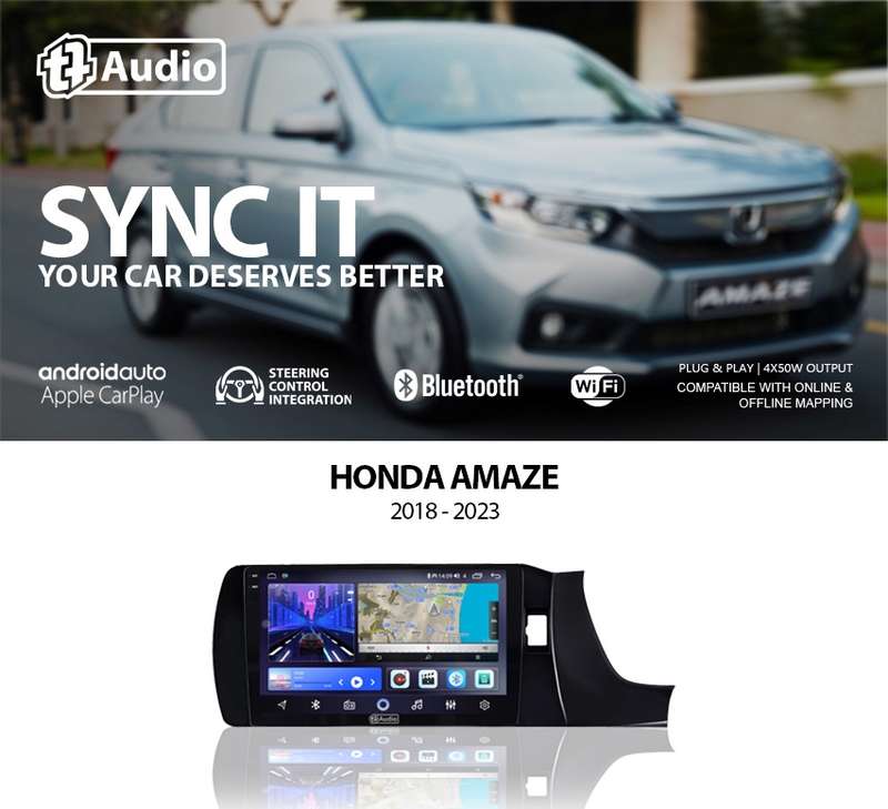 TT Audio 9" replacement radio for Honda Amaze 2018-2024 (2K SCREEN)