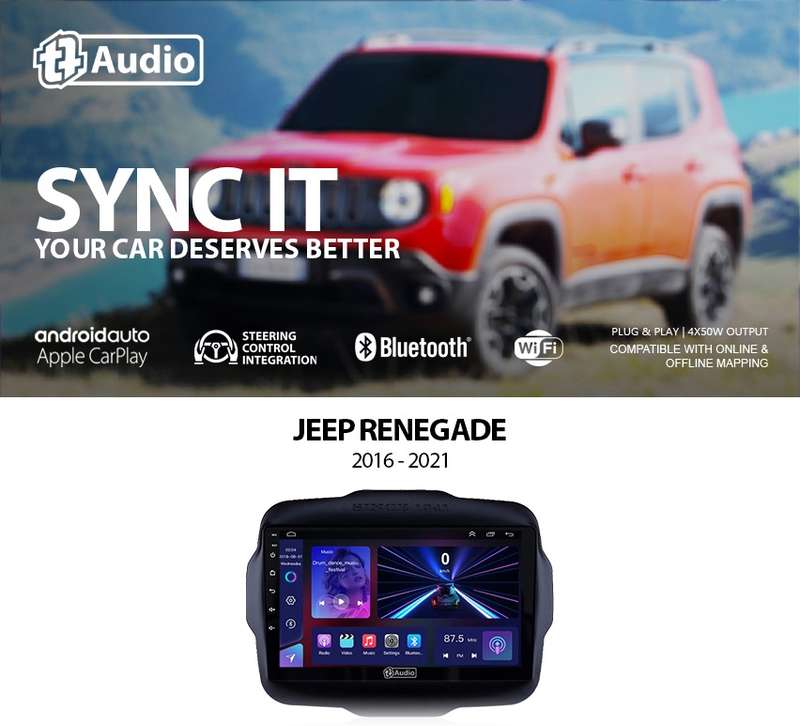 TT Audio 9" replacement radio for JEEP Renegade 2016-2023 (MID SPEC)