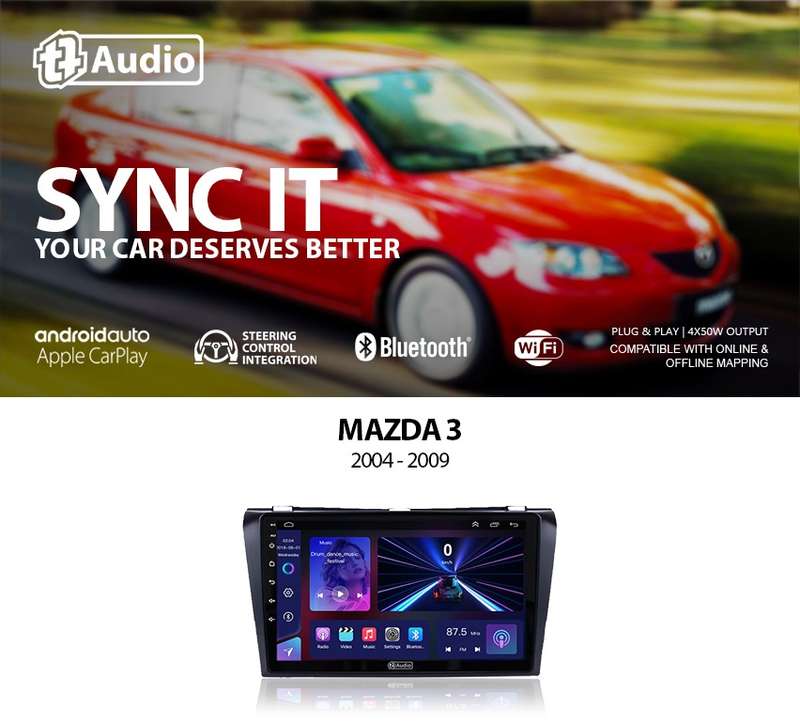 TT Audio 9" Replacement Radio for MAZDA 3 2004-2009 (MID SPEC)