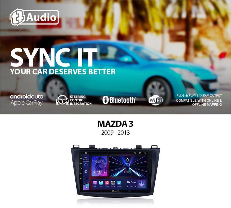 TT Audio 9" replacement radio for Mazda 3 2009-2012 (MID SPEC)