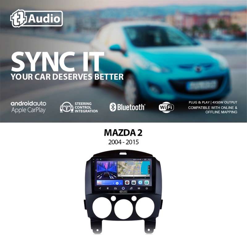 TT Audio Replacement Radio for MAZDA 2 2005 - 2015 (2K SCREEN)