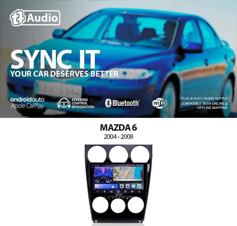 TT Audio 9" replacement radio for MAZDA 6 2004-2008 (2K Screen)
