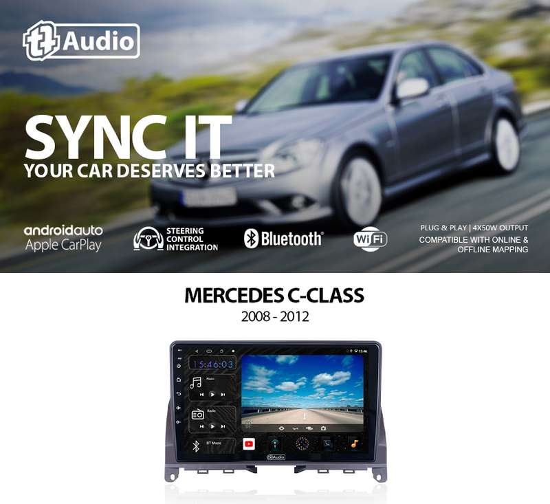 TT Audio 9" replacement radio for MERCEDES C-Class (W204) 2007 - 2013 (4G ULTRA)