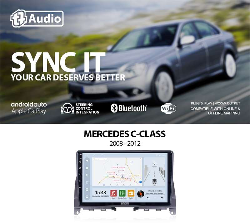 TT Audio 9" replacement radio for MERCEDES C-Class (W204) 2007 - 2013 (CLASS D)