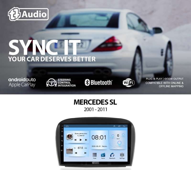 TT Audio 9" replacement radio for MERCEDES SL 2001-2011 (ECO)