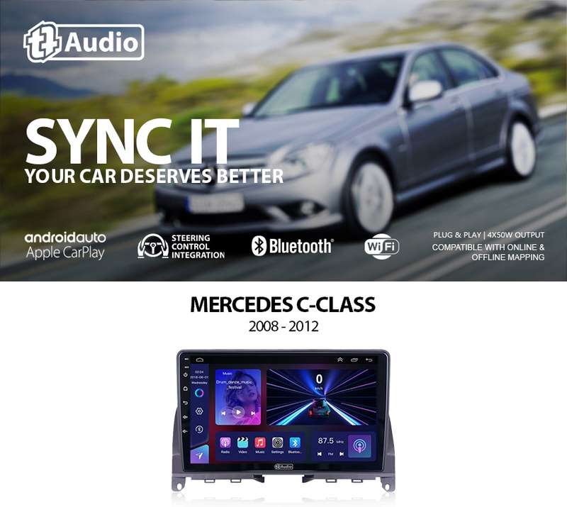 TT Audio 9" replacement radio for MERCEDES C-Class (W204) 2007 - 2013 (MID SPEC)