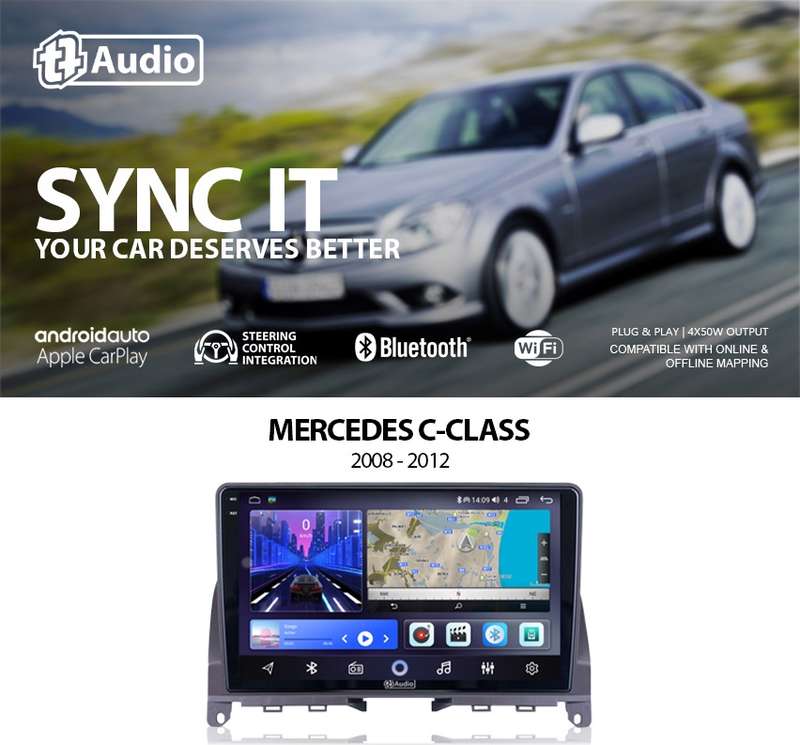 TT Audio 9" replacement radio for MERCEDES C-Class (W204) 2007 - 2013 (2K SCREEN)