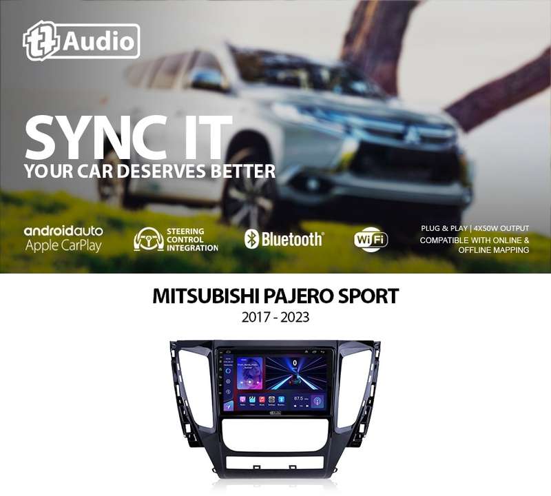 TT Audio 9" replacement radio for MITSUBISHI TRITON/PAJERO SPORT 2017-2024 (MID SPEC)