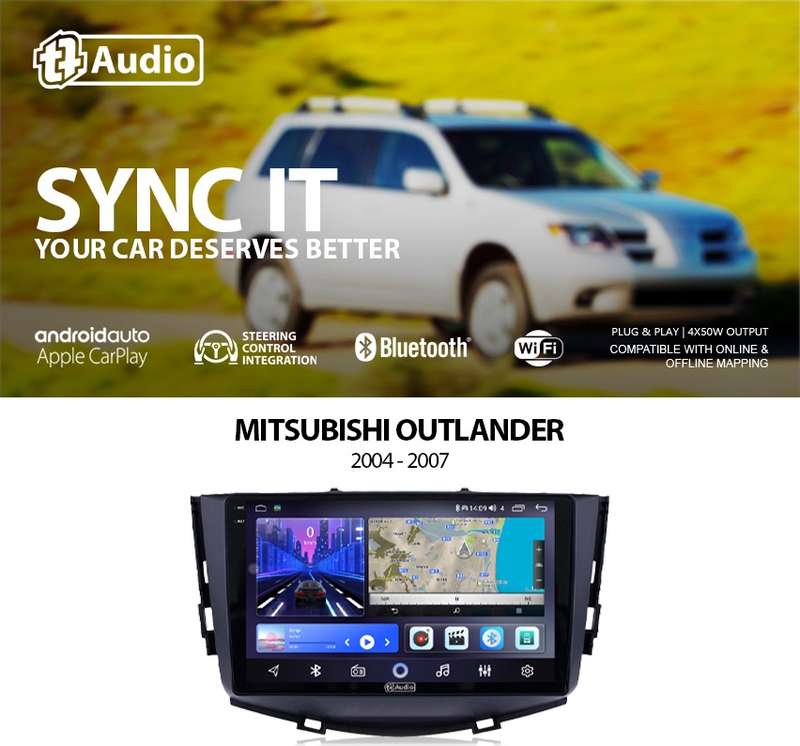 TT Audio 9" replacement radio for MITSUBISHI Outlander 2004 - 2007 (2K SCREEN)