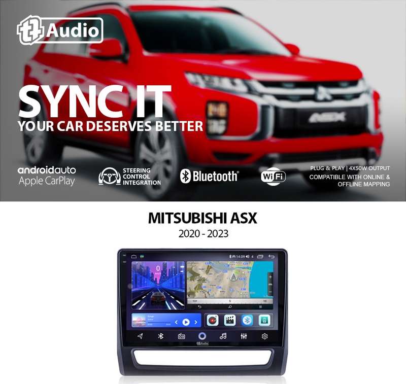 TT Audio 9" replacement radio for MITSUBISHI ASX 2020-2023 (2K SCREEN)