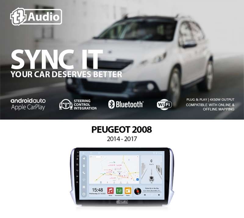 TT Audio 9" replacement radio for PEUGEOT 2008 2014- 2017 (CLASS D)