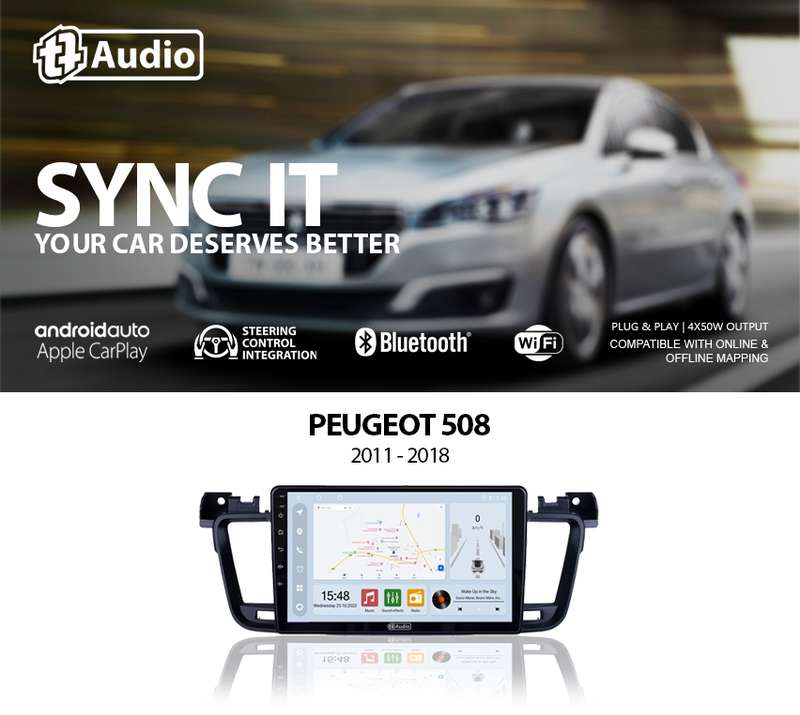 TT Audio 9" replacement radio for PEUGEOT 508 2011-2018 (CLASS D)