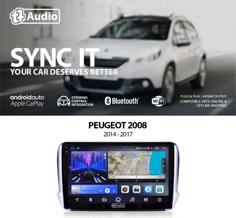 TT Audio 9" replacement radio for PEUGEOT 2008 2014- 2017 (2K SCREEN)