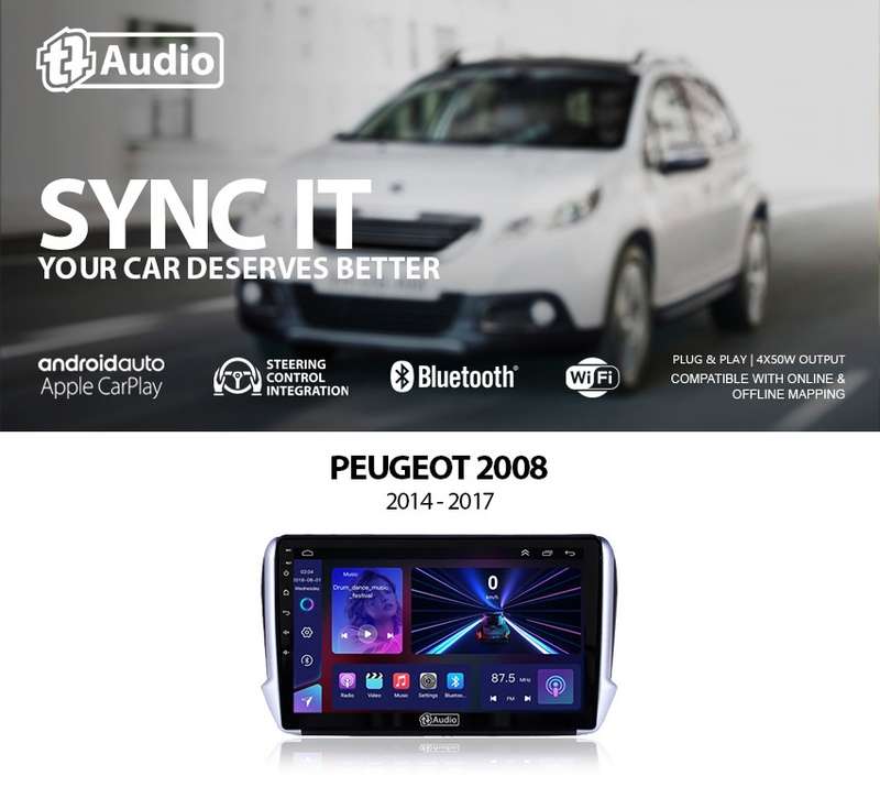 TT Audio 9" replacement radio for PEUGEOT 2008 2014- 2017 (MID SPEC)
