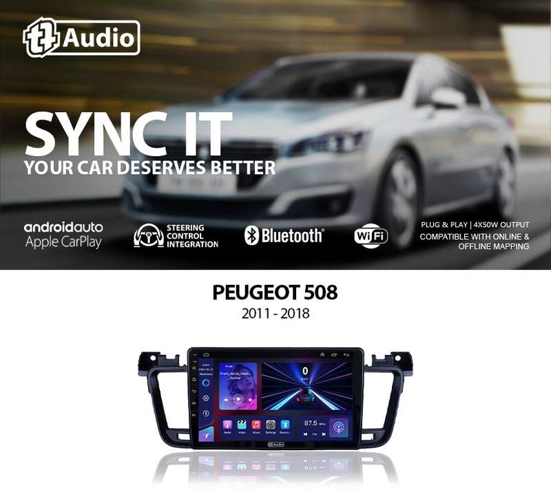 TT Audio 9" replacement radio for PEUGEOT 508 2011-2018 (MID SPEC)