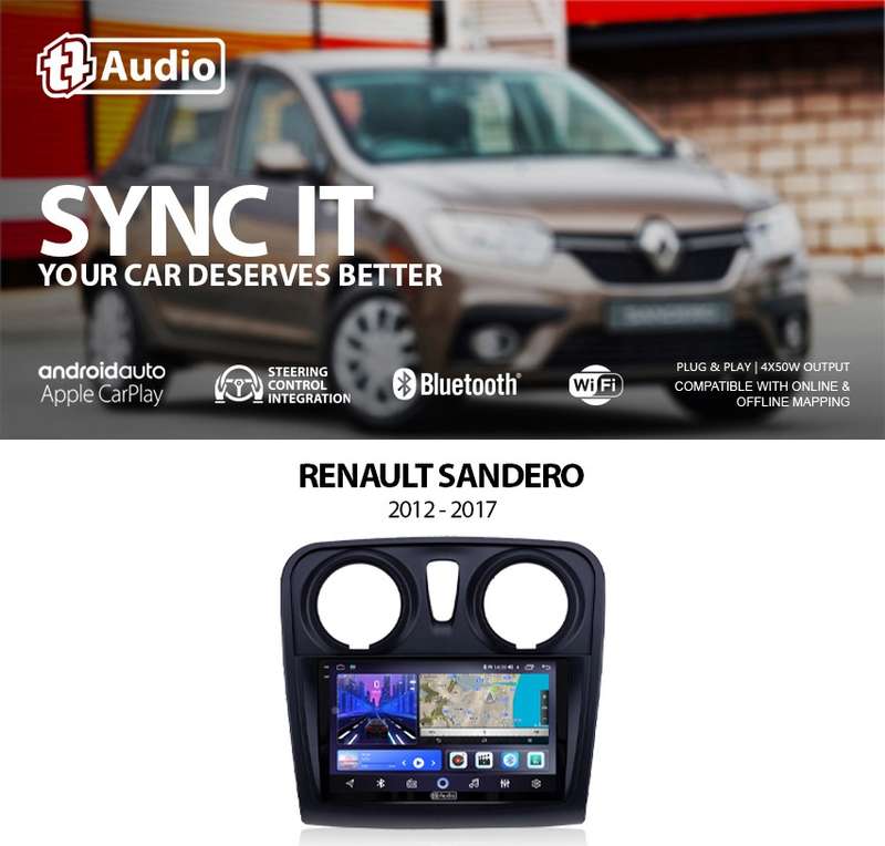 TT Audio 9" replacement radio for RENAULT Sandero 2012-2017 (2K SCREEN)