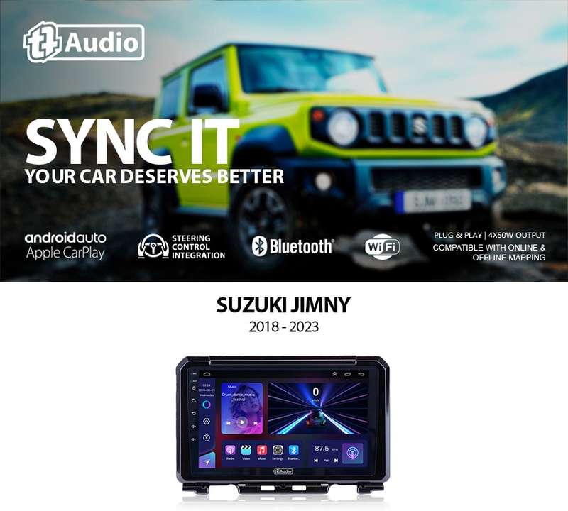 TT Audio 9" replacement radio for SUZUKI JIMNY 2018-2024 (MID SPEC)