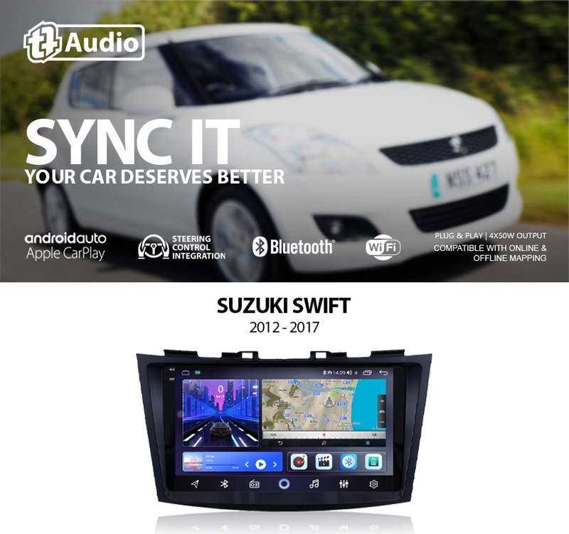 TT Audio 9" replacement radio for SUZUKI SWIFT 2012-2017 (2K SCREEN)