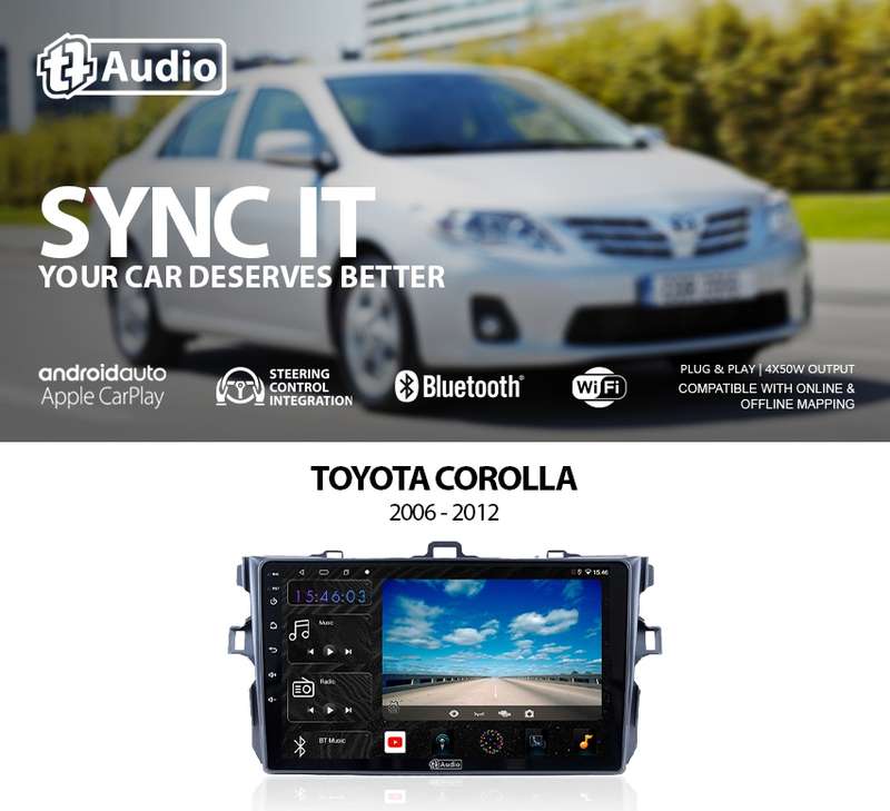 TT Audio 9" replacement radio for TOYOTA COROLLA 2006-2012 (4G ULTRA)