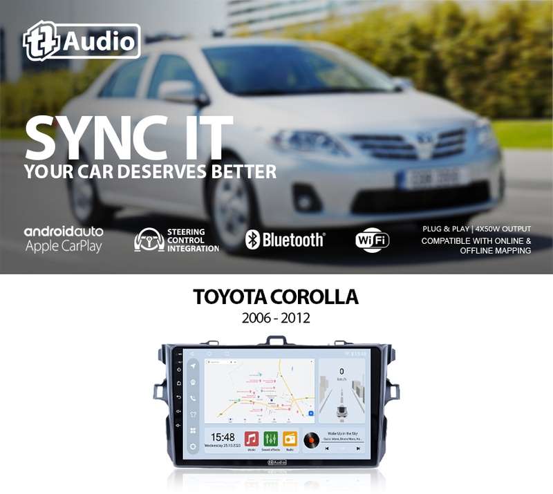TT Audio 9" replacement radio for TOYOTA COROLLA 2006-2012 (CLASS D)