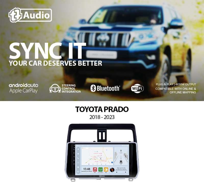 TT Audio 10" replacement radio for TOYOTA PRADO 2018-2023 (CLASS D)