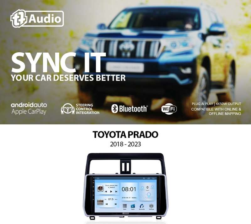 TT Audio 10" replacement radio for TOYOTA PRADO 2018-2023 (ECO)