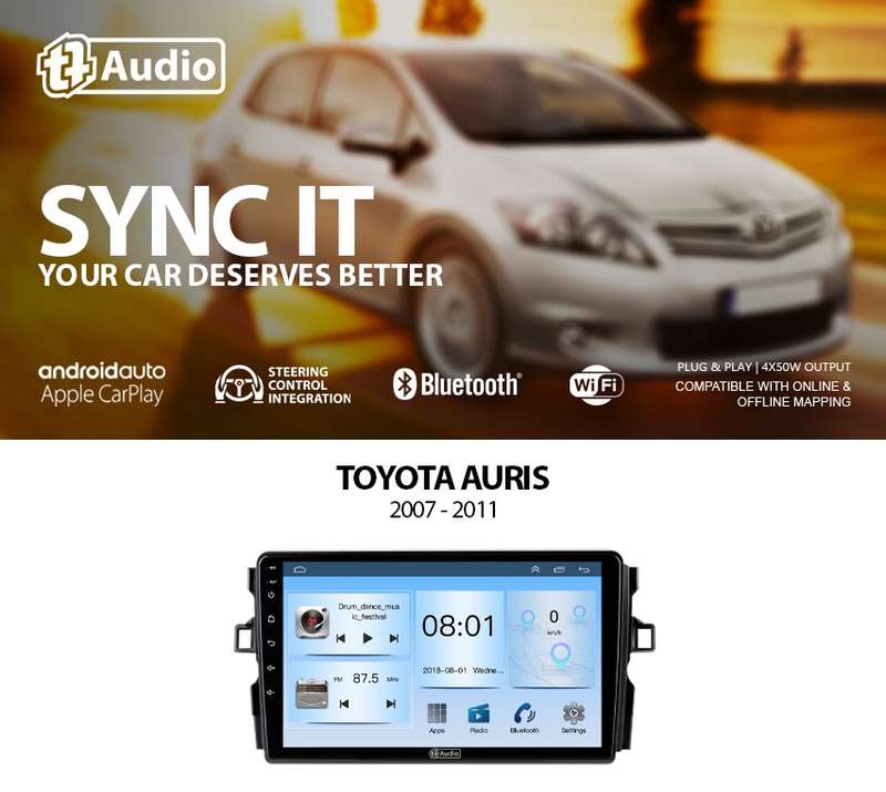 TT Audio 9" replacement radio for TOYOTA AURIS 2007-2011 (ECO)