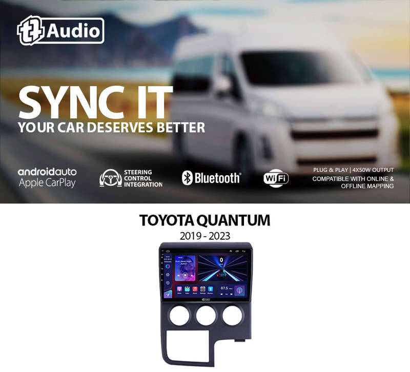 TT Audio 9" replacement radio for TOYOTA QUANTUM 2019-2024 (MID SPEC)