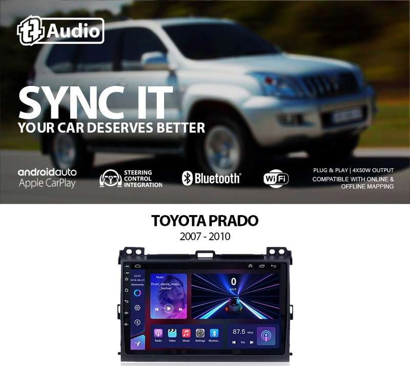 TT Audio 9" replacement radio for TOYOTA PRADO 2007-2010 (MID SPEC)