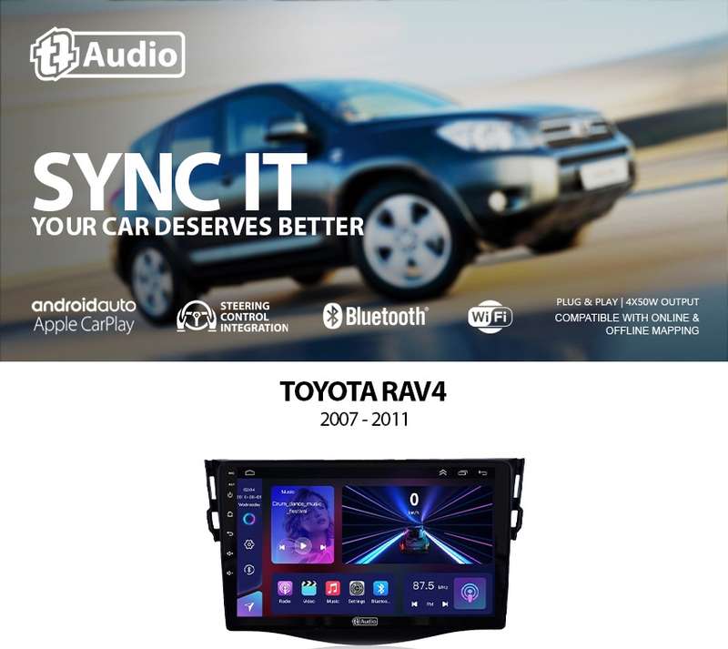 TT Audio 9" replacement radio for TOYOTA RAV4 2007-2013 (MID SPEC)