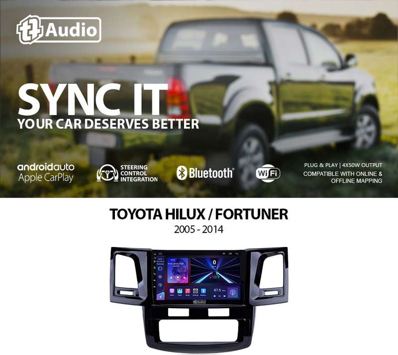 TT Audio 9" replacement radio for TOYOTA HILUX/FORTUNER 2005-2014 (MID SPEC)