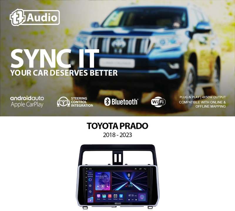 TT Audio 10" replacement radio for TOYOTA PRADO 2018-2023 (MID SPEC)