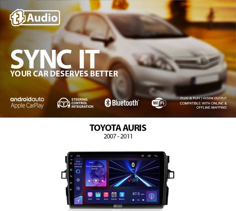 TT Audio 9" replacement radio for TOYOTA AURIS 2007-2011 (MID SPEC)