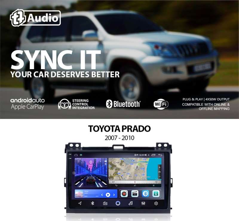 TT Audio 9" replacement radio for TOYOTA PRADO 2007-2010 (2K SCREEN)