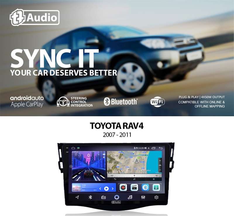 TT Audio 9" replacement radio for TOYOTA RAV4 2007-2013 (2K SCREEN)
