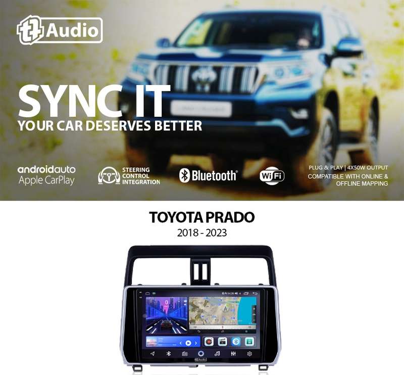TT Audio 10" replacement radio for TOYOTA PRADO 2018-2023 (2K SCREEN)