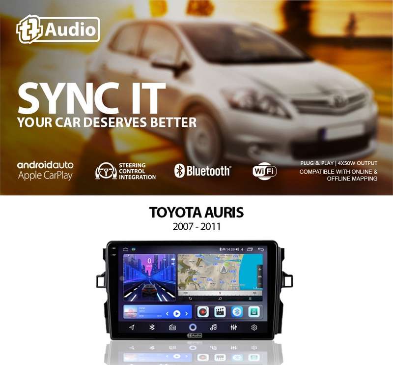 TT Audio 9" replacement radio for TOYOTA AURIS 2007-2011 (2K SCREEN)