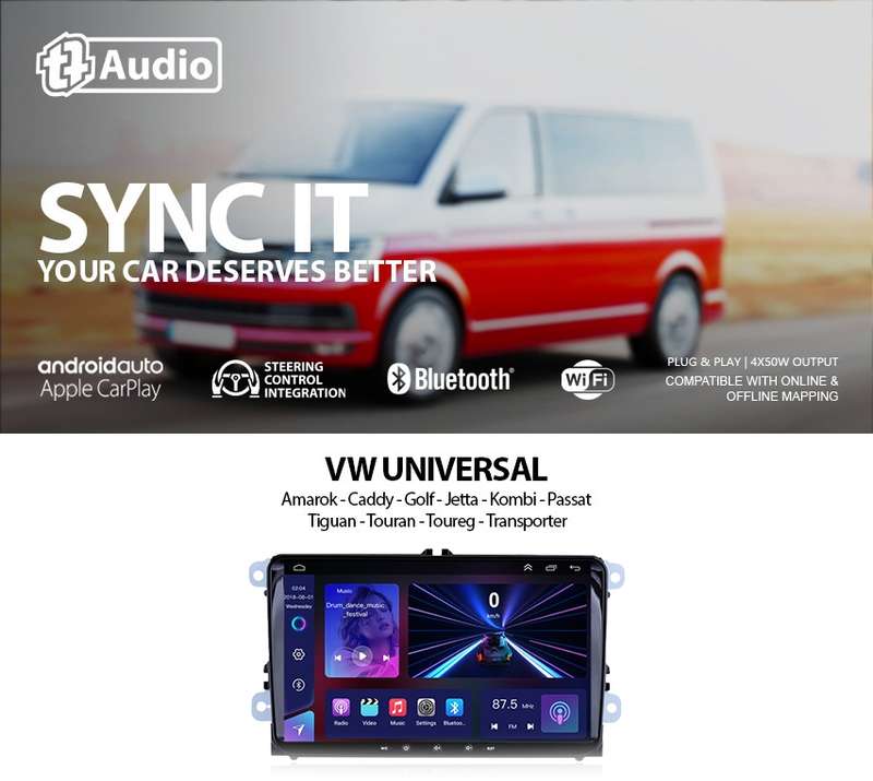 TT Audio 9" replacement radio for VW Amarok | Caddy | Golf | Jetta | Kombi | Passat | Tiguan | To...