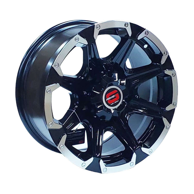 17" GR309 6/139 Gloss Black Machine Edge Alloy Wheels