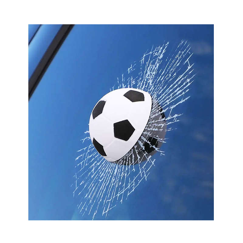 3D Simulation Soccer Ball Window Crack Sticker Set