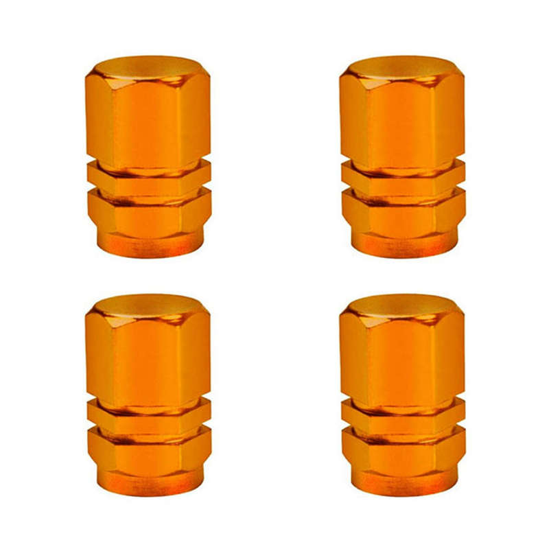 Anodized Orange Wheel Valve Caps