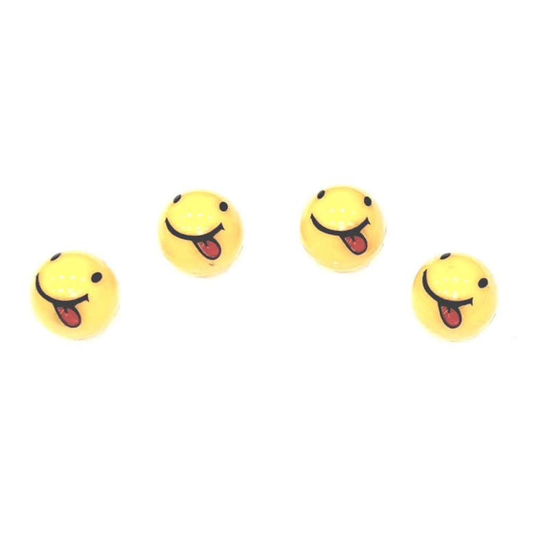 Emoji Smiling  Ball Design Wheel Valve Caps