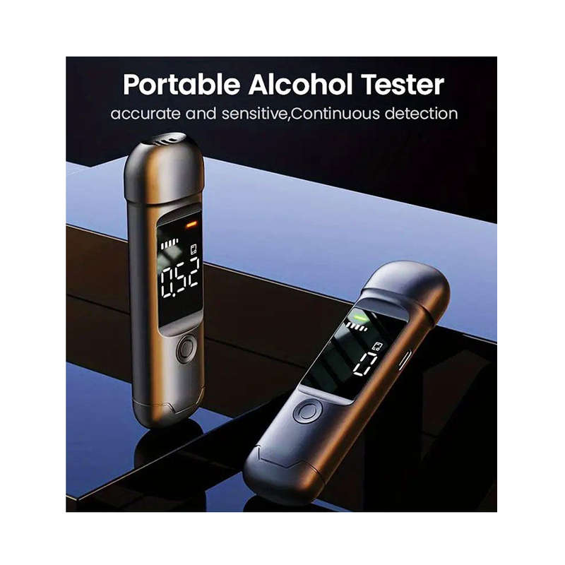 XJ1000 Portable USB Rechargable Alcohol Breathalyzer Tester (Black)
