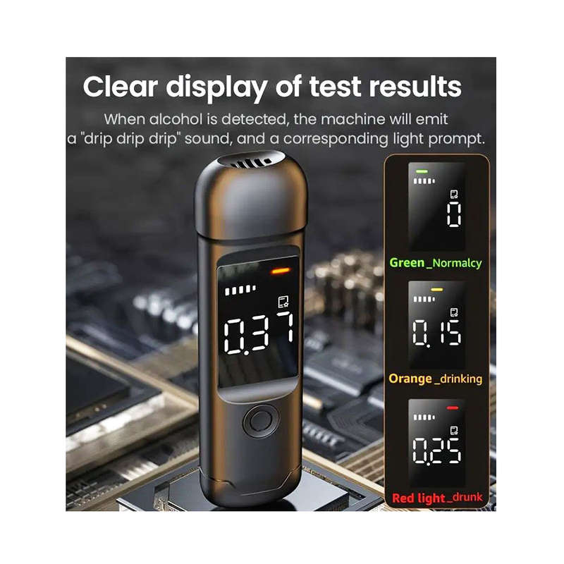 XJ1000 Portable USB Rechargable Alcohol Breathalyzer Tester (Black)