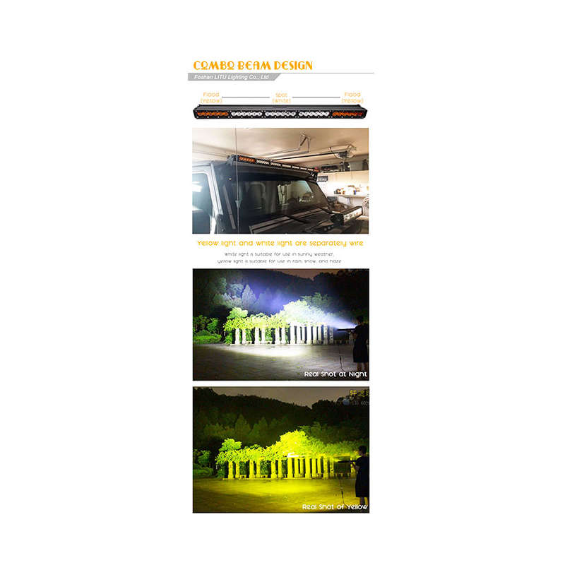 32" Single Row White &amp; Amber LED Aluminium Light Bar