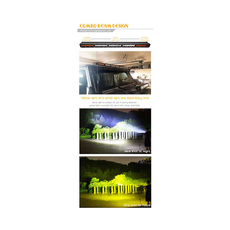 32" Single Row White &amp; Amber LED Aluminium Light Bar