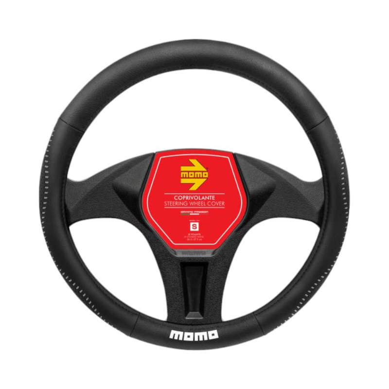MOMO Street Black &amp; Grey Steering Wheel Cover Small (365mm-379mm)