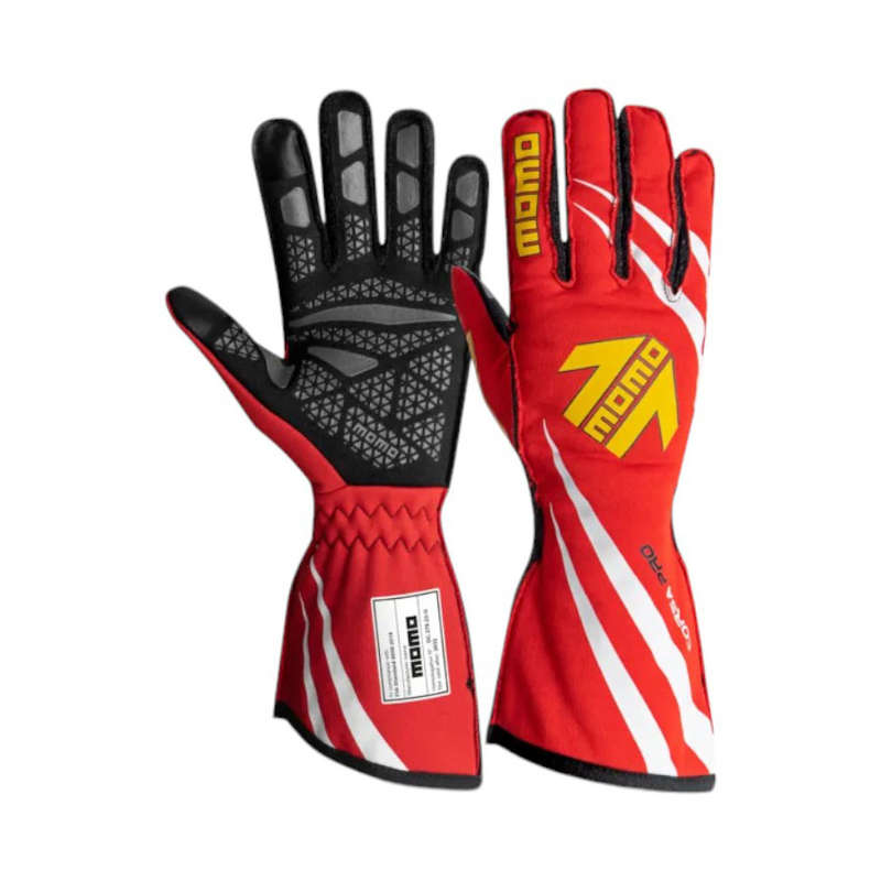 Momo Corsa Pro Black Racing Gloves - Red (Size 9)